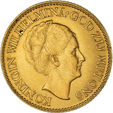Coin, Netherlands, Wilhelmina I, 10 Gulden, 1933, AU(55-58), Gold, KM:162