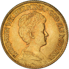 Coin, Netherlands, Wilhelmina I, 10 Gulden, 1913, AU(50-53), Gold, KM:149