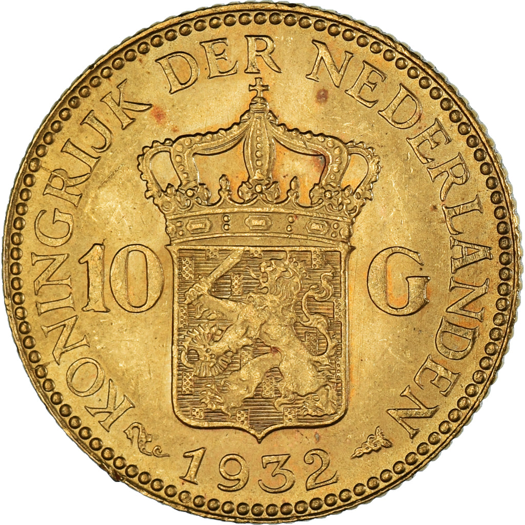 Monnaie, Pays-Bas, Wilhelmina I, 10 Gulden, 1932, Utrecht, TTB, Or, KM:162