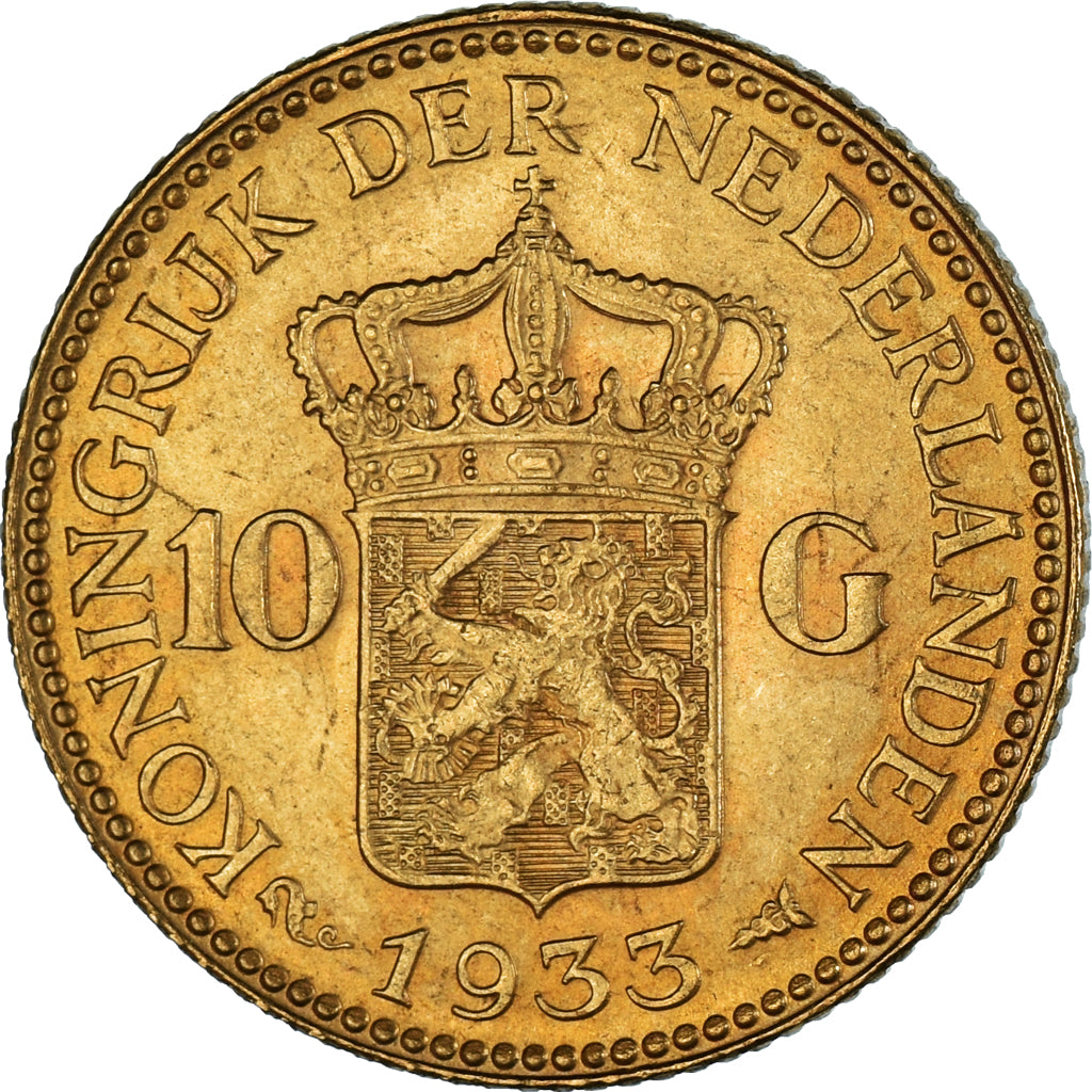 Monnaie, Pays-Bas, Wilhelmina I, 10 Gulden, 1933, SUP, Or, KM:162