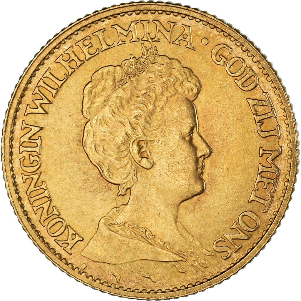 Coin, Netherlands, Wilhelmina I, 10 Gulden, 1912, EF(40-45), Gold, KM:149
