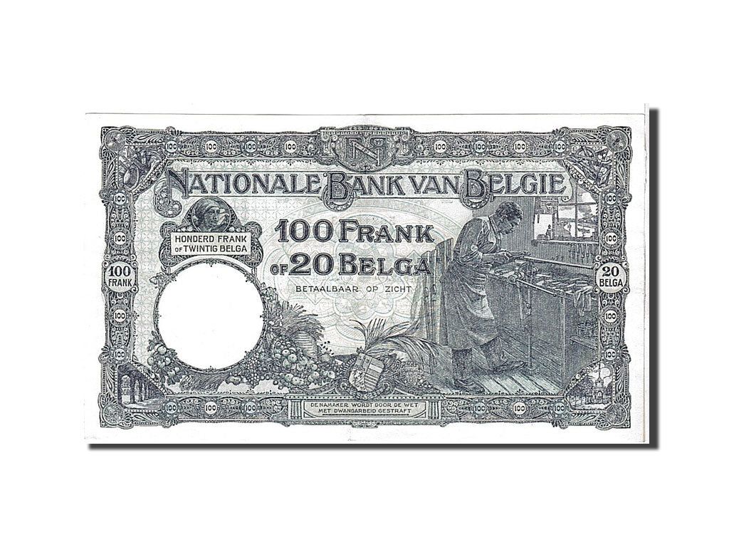 Belgio, 100 Francs-20 Belgas, 1930, KM:102, SPL-
