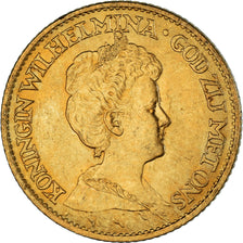 Coin, Netherlands, Wilhelmina I, 10 Gulden, 1912, AU(55-58), Gold, KM:149