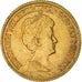 Moneda, Países Bajos, Wilhelmina I, 10 Gulden, 1913, MBC+, Oro, KM:149