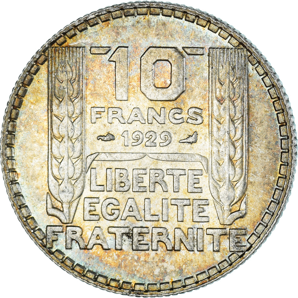 Moneda, Francia, Turin, 10 Francs, 1929, Paris, MBC+, Plata, KM:878, Gadoury:801