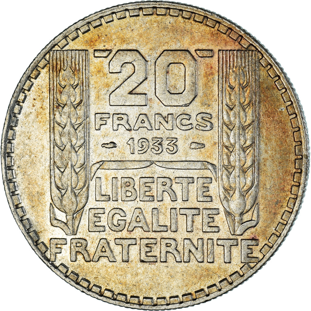 Coin, France, Turin, 20 Francs, 1933, Paris, Rameaux courts, AU(50-53), Silver