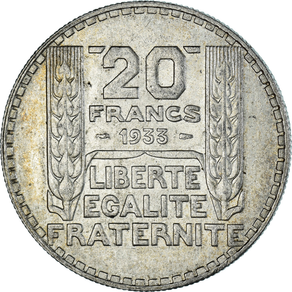 Coin, France, Turin, 20 Francs, 1933, Paris, Rameaux courts, AU(50-53), Silver