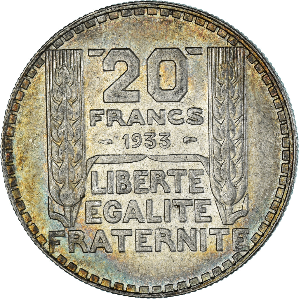 Coin, France, Turin, 20 Francs, 1933, Paris, Rameaux longs, EF(40-45), Silver