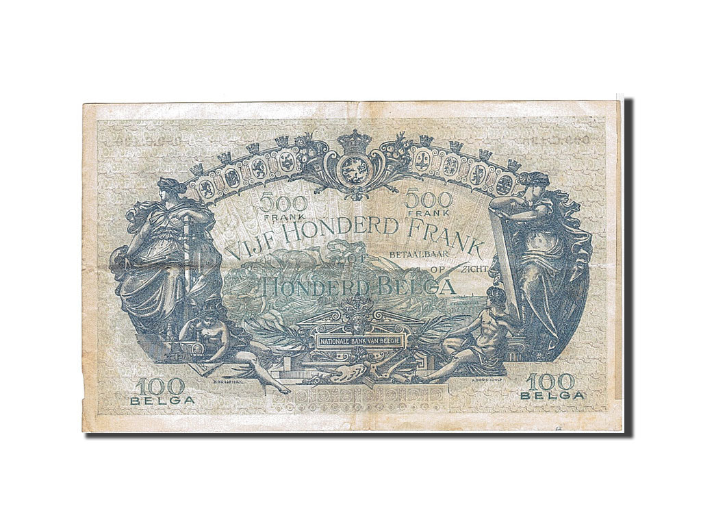 Belgium, 500 Francs-100 Belgas, 1929, KM #103a, EF(40-45), 099C130