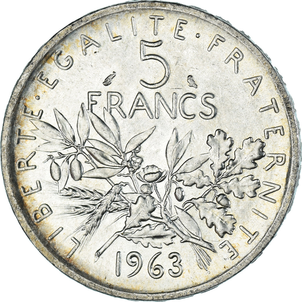 Coin, France, Semeuse, 5 Francs, 1963, Paris, MS(60-62), Silver, KM:926