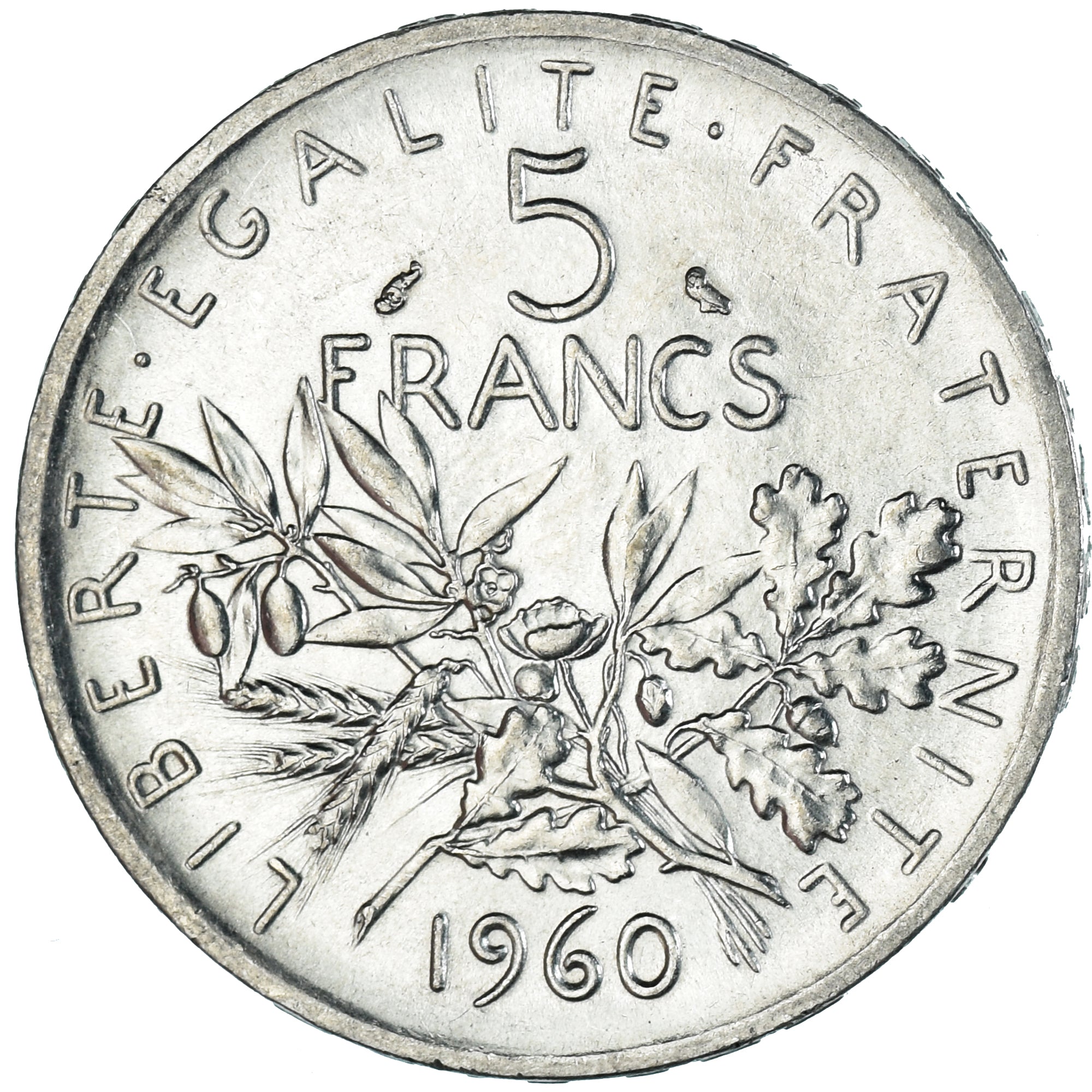 Monnaie, France, Semeuse, 5 Francs, 1960, SUP+, Argent, Gadoury:770, KM:926