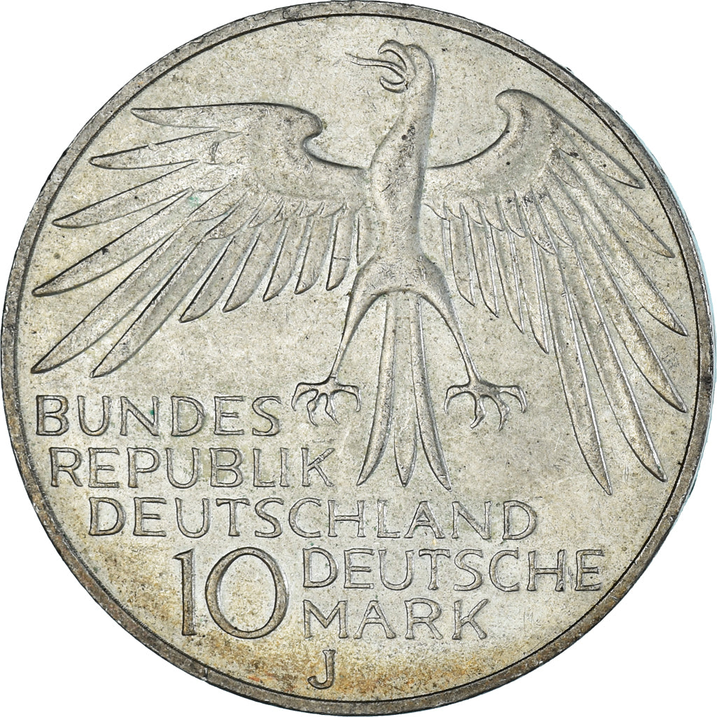 Coin, GERMANY - FEDERAL REPUBLIC, 10 Mark, 1972, Hamburg, AU(50-53), Silver