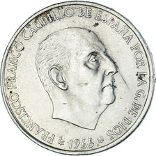Coin, Spain, Caudillo and regent, 100 Pesetas, 1966 (67), AU(50-53), Silver