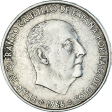 Coin, Spain, Caudillo and regent, 100 Pesetas, 1966 (67), AU(50-53), Silver