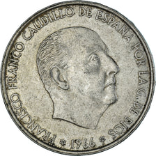 Coin, Spain, Caudillo and regent, 100 Pesetas, 1966 (67), EF(40-45), Silver