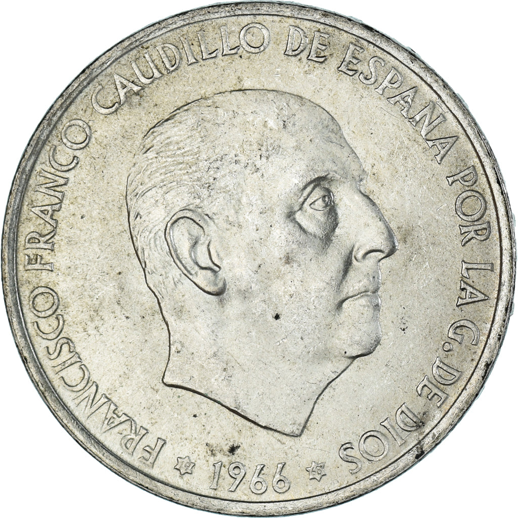 Monnaie, Espagne, Caudillo and regent, 100 Pesetas, 1966 (67), TTB, Argent