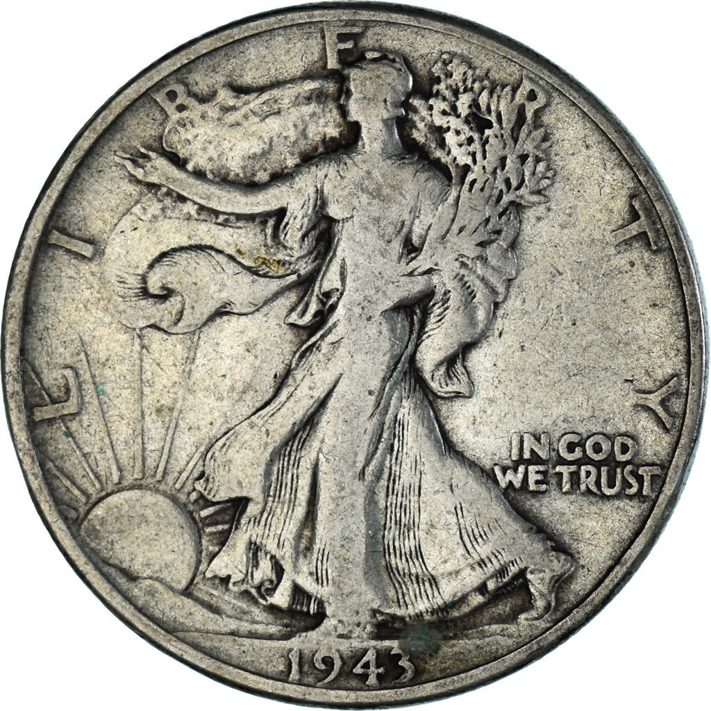 Coin, United States, Half Dollar, 1943, Philadelphia, VF(30-35), Silver, KM:142
