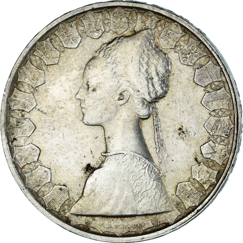 Munten, Italië, 500 Lire, 1959, Rome, ZF, Zilver, KM:98