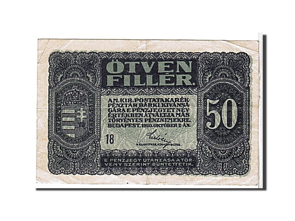 Banknote, Hungary, 50 Fillér, 1920, KM:44, EF(40-45)