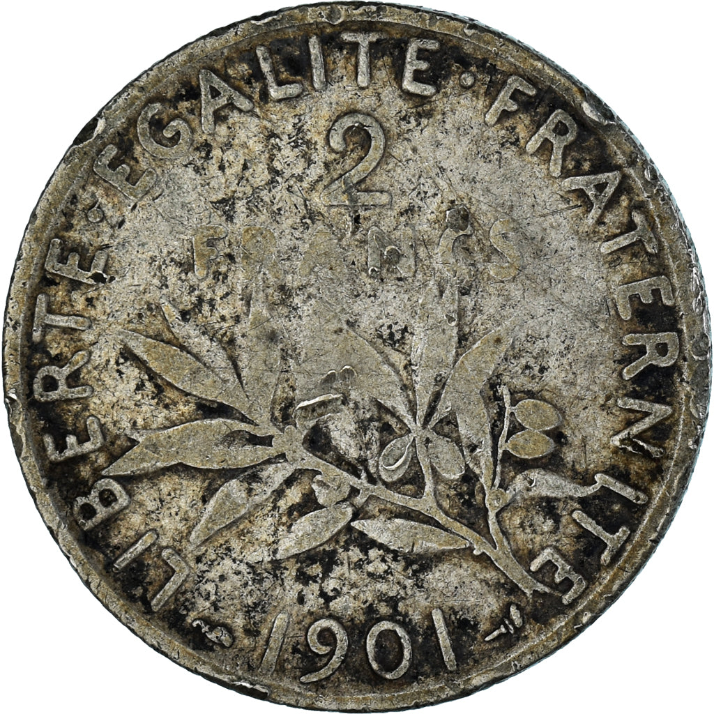 Coin, France, Semeuse, 2 Francs, 1901, VF(20-25), Silver, Gadoury:532
