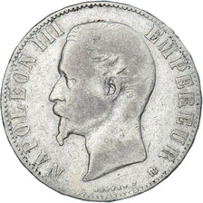 Moneda, Francia, Napoleon III, Napoléon III, 5 Francs, 1856, Strasbourg, BC+