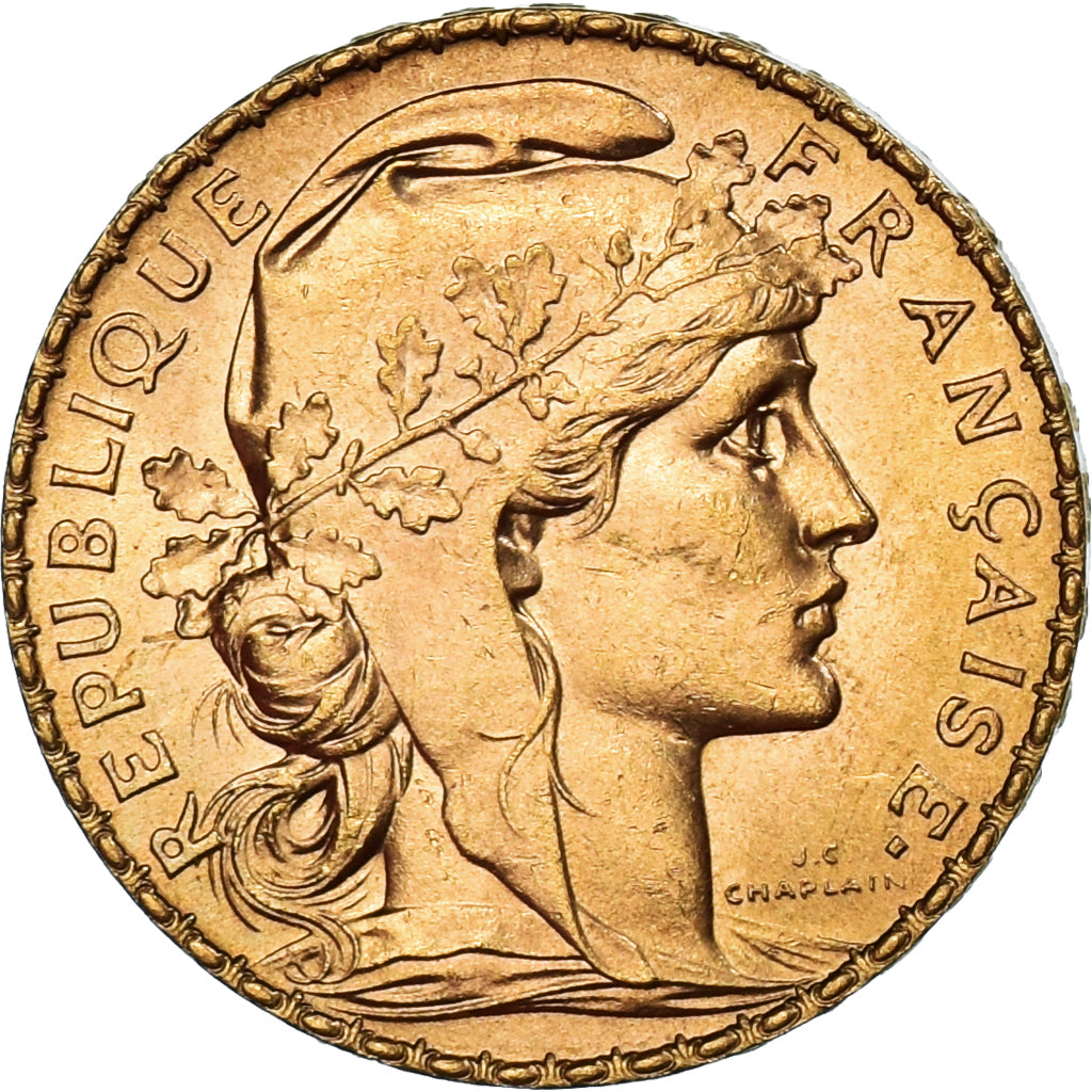 Coin, France, Marianne, 20 Francs, 1907, Paris, MS(60-62), Gold, KM:857
