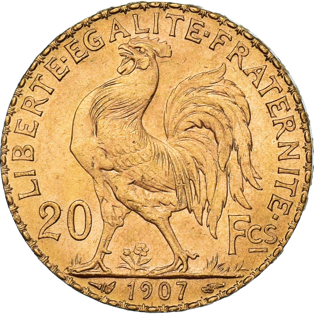 Coin, France, Marianne, 20 Francs, 1907, Paris, MS(60-62), Gold, KM:857