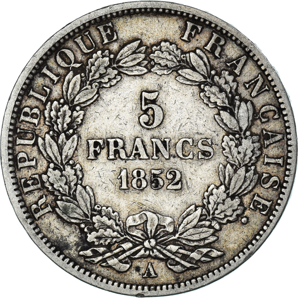 France, Napoléon III, 5 Francs,1852,Paris,VF(30-35),Silver,KM:773.1,Gadoury 726