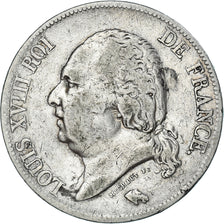 France, Louis XVIII, 5 Francs, 1824, Lille, VF(30-35), Silver, KM:711.13