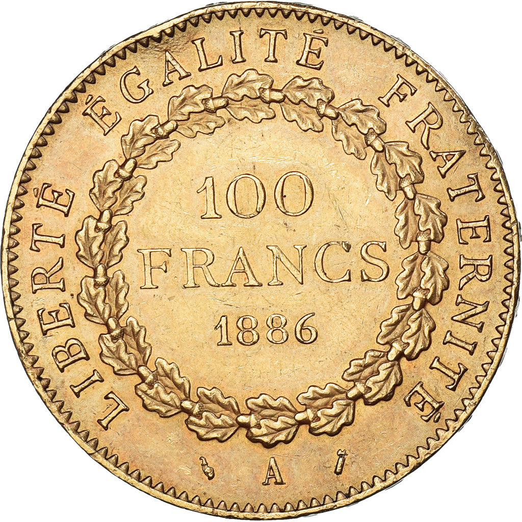 France, Génie, 100 Francs, 1886, Paris, EF(40-45), Gold, KM:832, Gadoury:1137