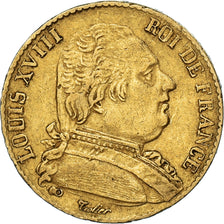 Coin, France, Louis XVIII, Louis XVIII, 20 Francs, 1814, Paris, EF(40-45), Gold