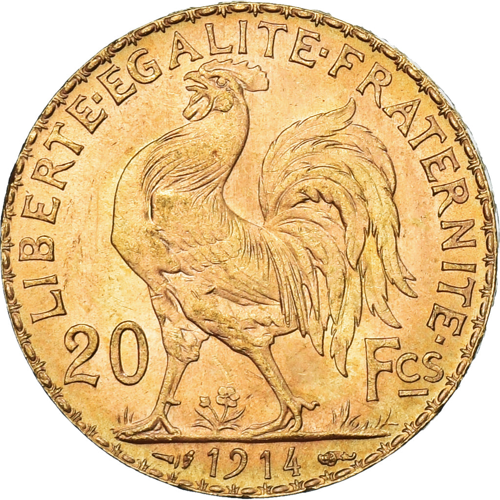 Coin, France, Marianne, 20 Francs, 1914, Paris, MS(60-62), Gold, KM:857