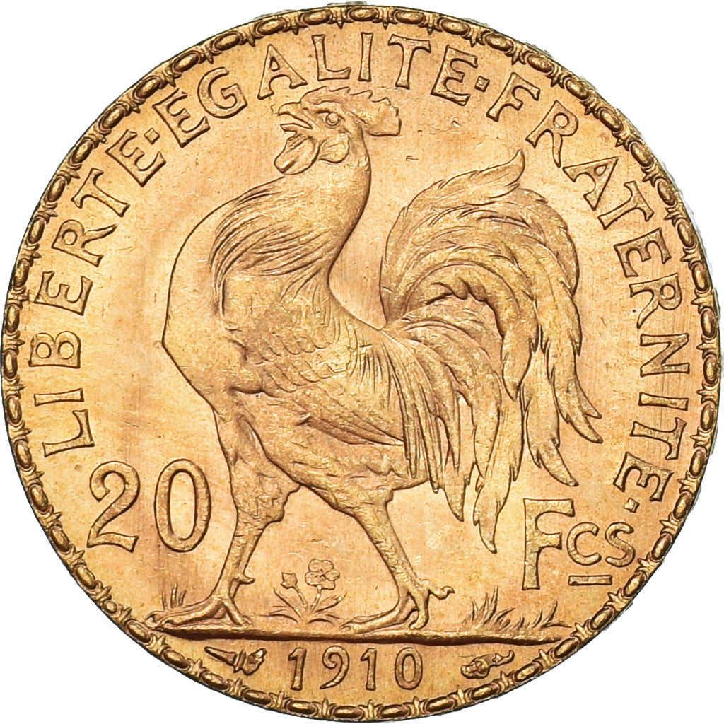 Coin, France, Marianne, 20 Francs, 1910, Paris, AU(55-58), Gold, KM:857