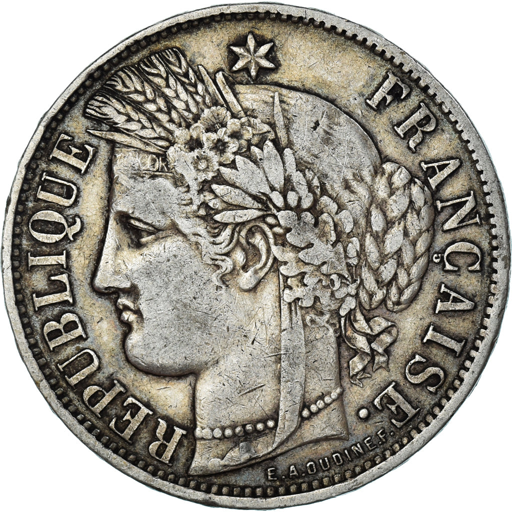 Munten, Frankrijk, Cérès, 5 Francs, 1870, Bordeaux, FR+, Zilver, KM:818.2