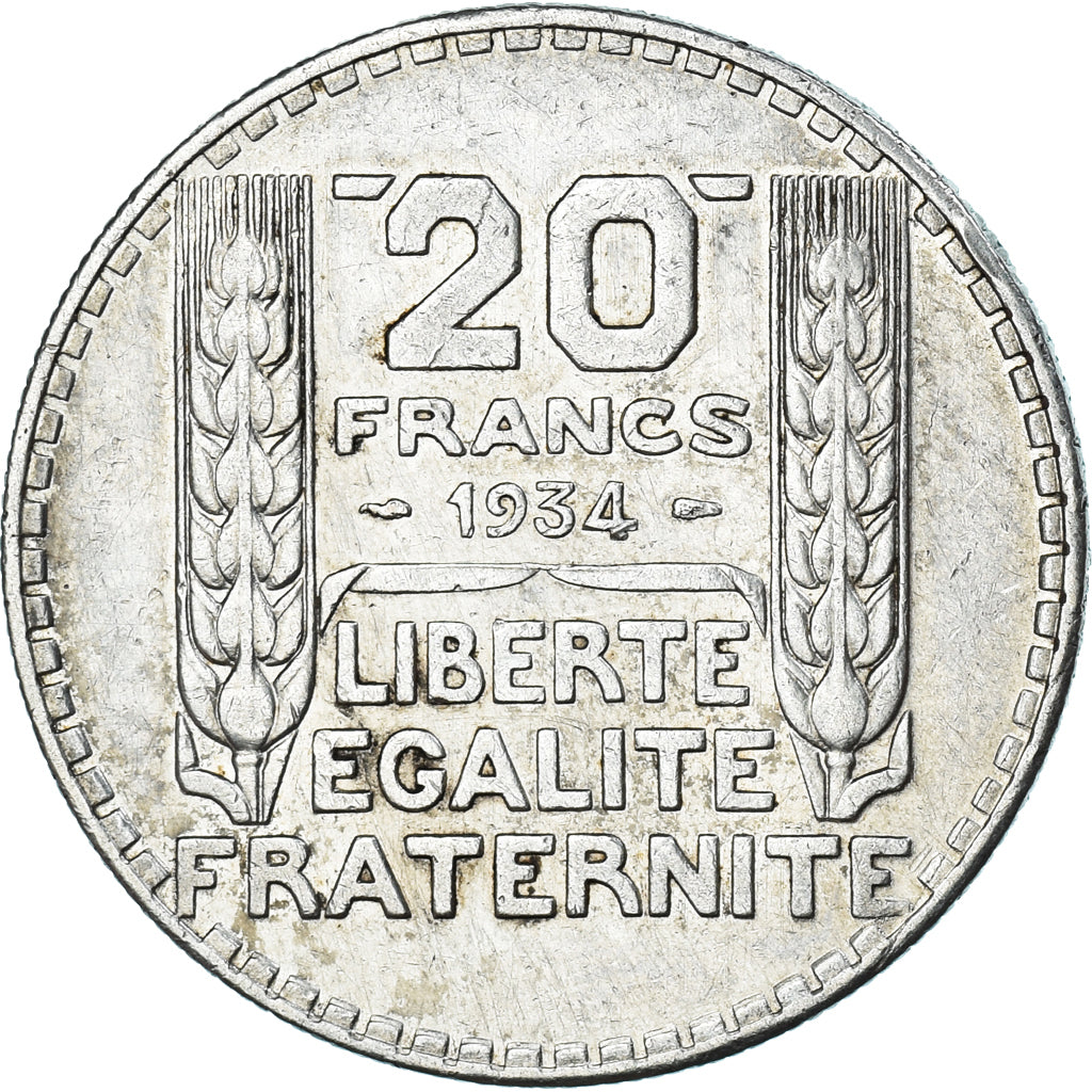 Coin, France, Turin, 20 Francs, 1934, Paris, EF(40-45), Silver, KM:879