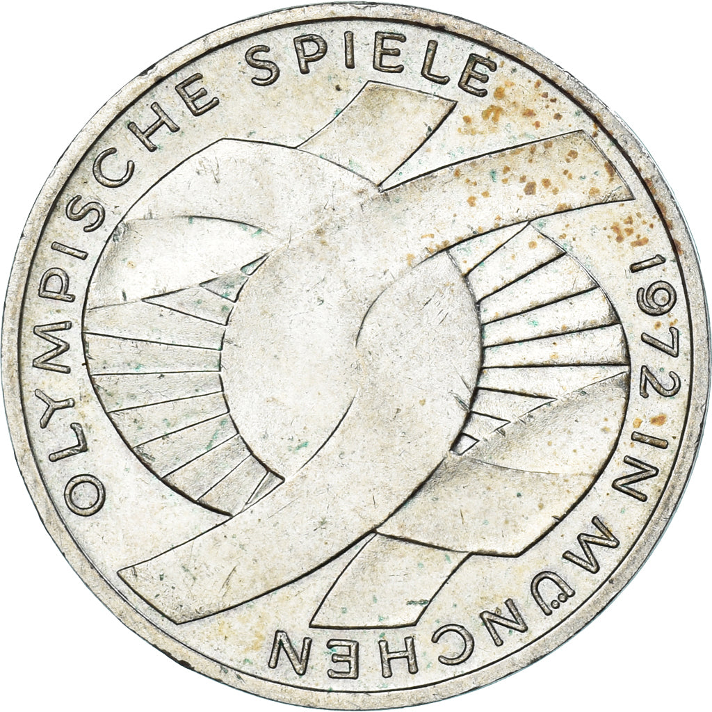 Moneta, GERMANIA - REPUBBLICA FEDERALE, 10 Mark, 1972, Karlsruhe, BB+, Argento