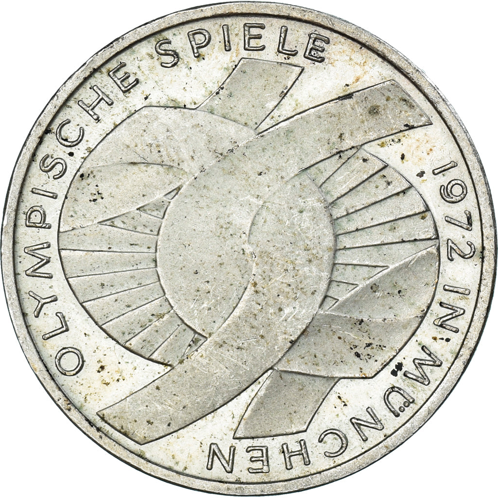 Moneta, GERMANIA - REPUBBLICA FEDERALE, 10 Mark, 1972, Hamburg, BB, Argento
