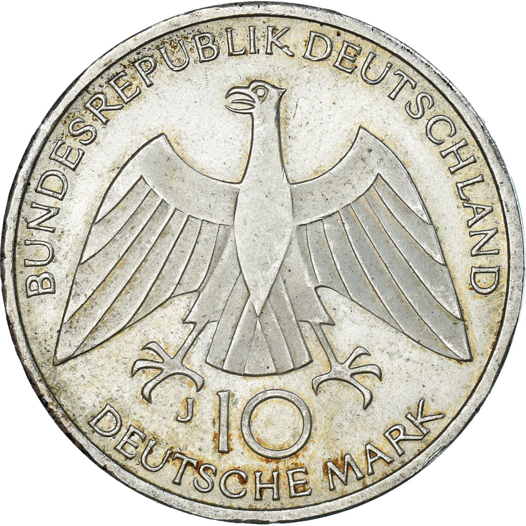 Moneta, GERMANIA - REPUBBLICA FEDERALE, 10 Mark, 1972, Hamburg, BB, Argento