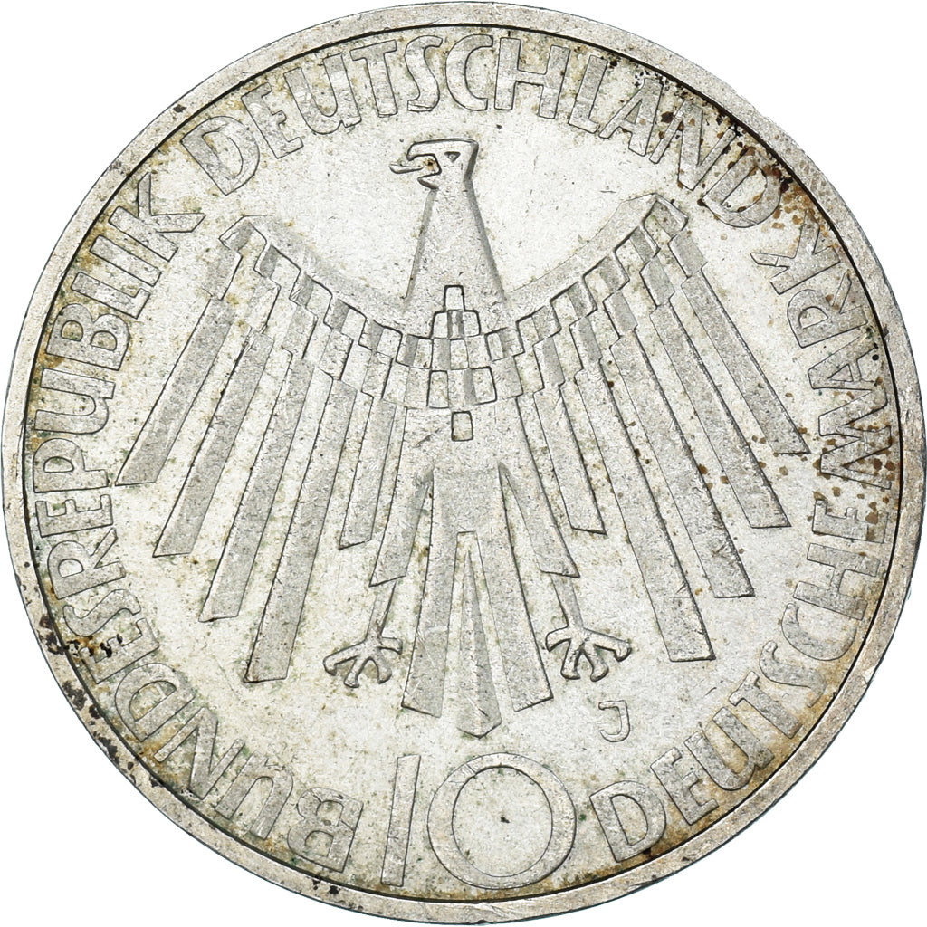 Monnaie, République fédérale allemande, 10 Mark, 1972, Hamburg, TTB, Argent