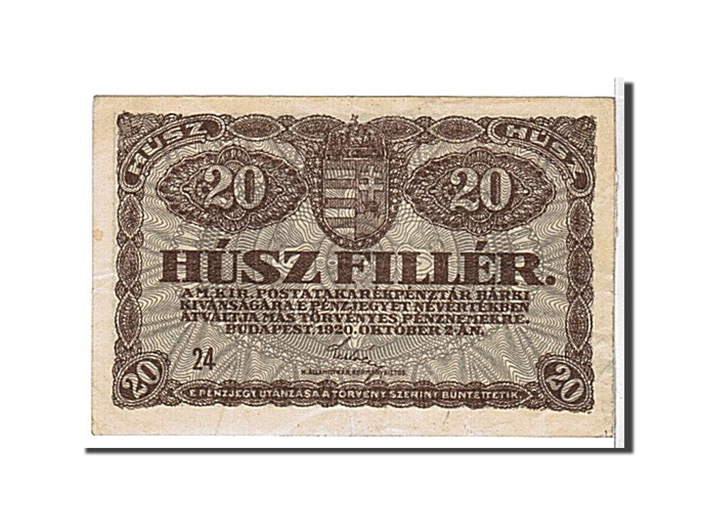 Hungary, 20 Fillér, 1920, KM #43, EF(40-45), 24