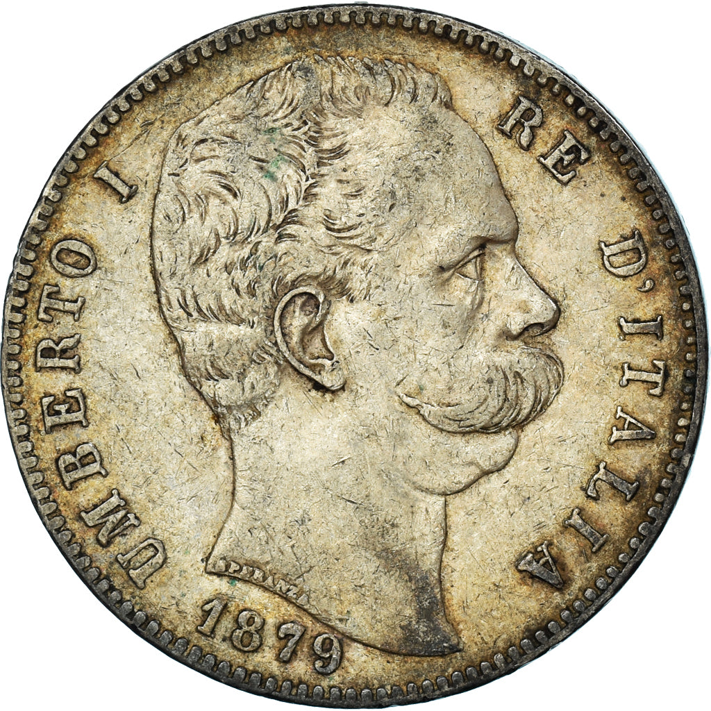 Coin, Italy, Umberto I, 5 Lire, 1879, Rome, VF(30-35), Silver, KM:20