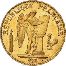 Moneda, Francia, Génie, 20 Francs, 1890, Paris, MBC+, Oro, KM:825, Gadoury:1063