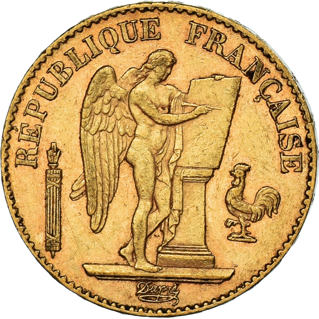 FRANCE, Génie, 20 Francs, 1894, Paris, KM #825, AU(50-53), Gold, Gadoury #1063,
