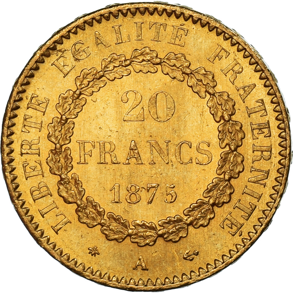 Coin, France, Génie, 20 Francs, 1875, Paris, AU(50-53), Gold, KM:825