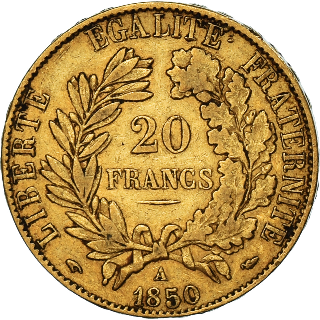 Coin, France, Cérès, 20 Francs, 1850, Paris, EF(40-45), Gold, KM:762
