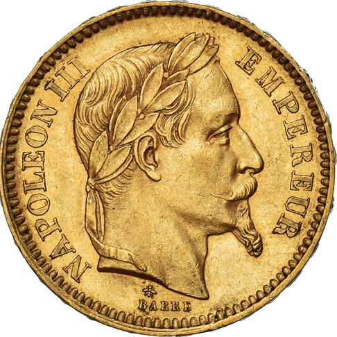 Coin, France, Napoleon III, 20 Francs, 1862, Paris, AU(55-58)