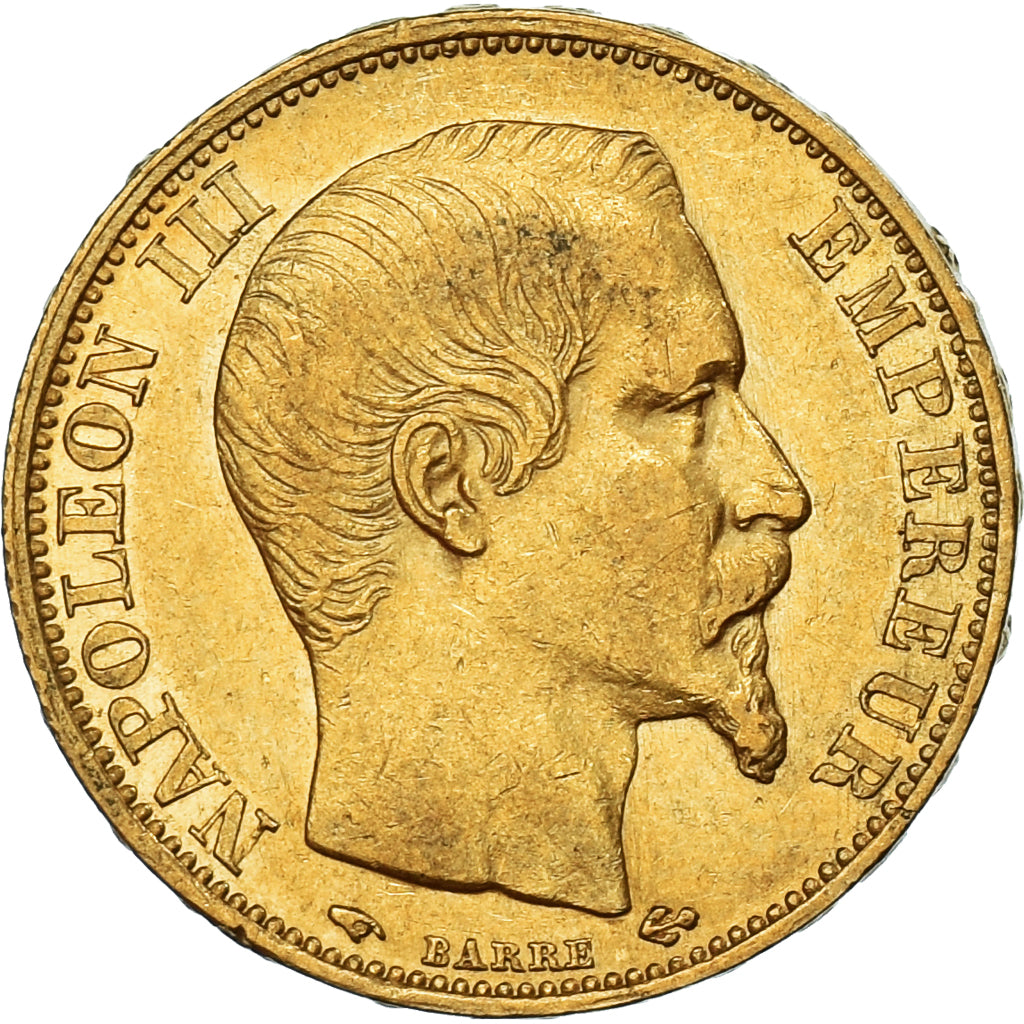 Coin, France, Napoleon III, 20 Francs, 1860, Paris, AU(50-53), Gold, KM:781.2