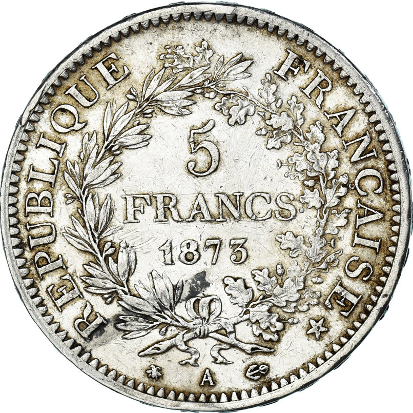 France, Hercule, 5 Francs, 1873, Paris, EF(40-45), Silver, KM:820.1