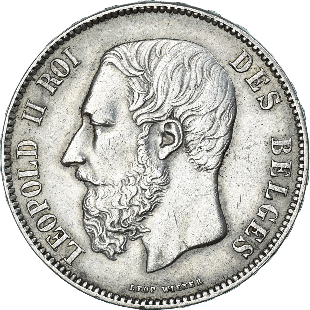 Monnaie, Belgique, Leopold II, 5 Francs, 5 Frank, 1870, Bruxelles, TTB, Argent