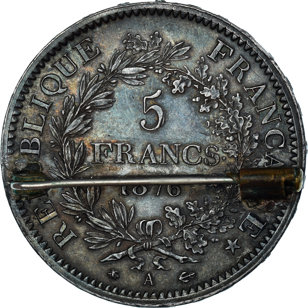 Coin, France, Hercule, 5 Francs, 1876, Paris, AU(50-53), Silver, KM:820.1